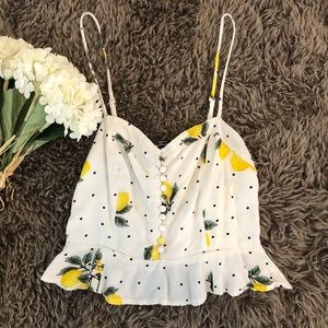 Forever 21 Crop Top with Lemon Pattern